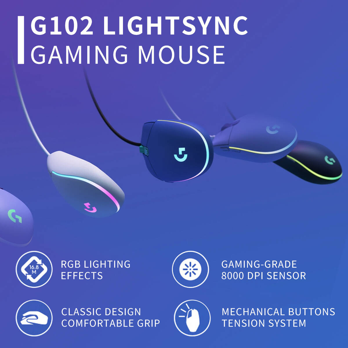 G102 Original Logitech G203 Pr - Logitech Mouse G203 评论和价格