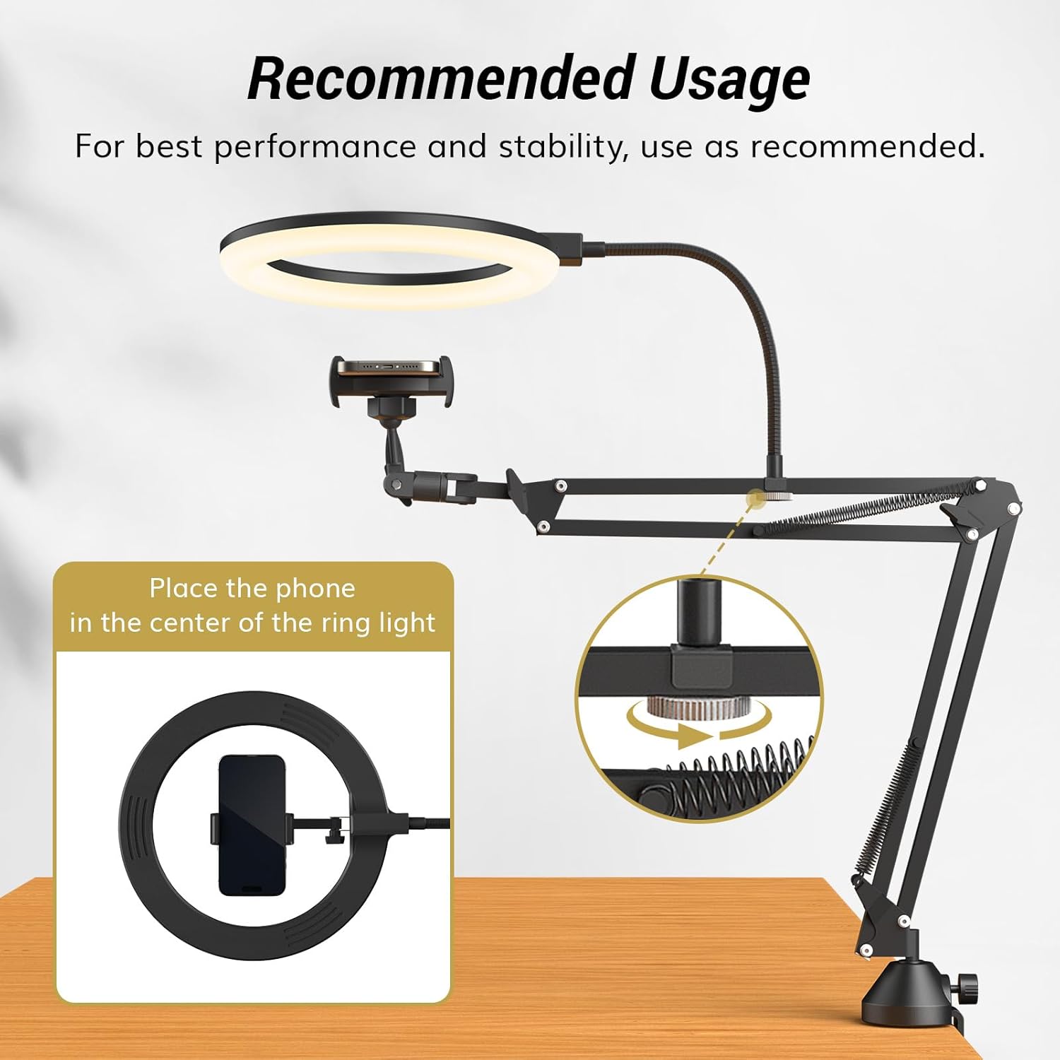 Ring Light with Stand and Phon - Webcam Ring Light 评论和价格