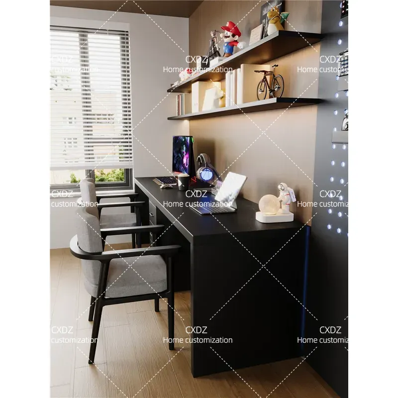 All Solid Wood Black Double Co - Esports Gaming Table 评论和价格