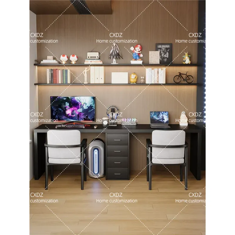 All Solid Wood Black Double Co - Esports Gaming Table 评论和价格